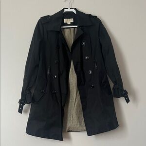 Michael Kors Elegant Black Trench Coat